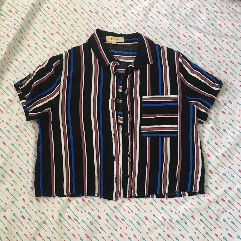 Button down cropped shirt